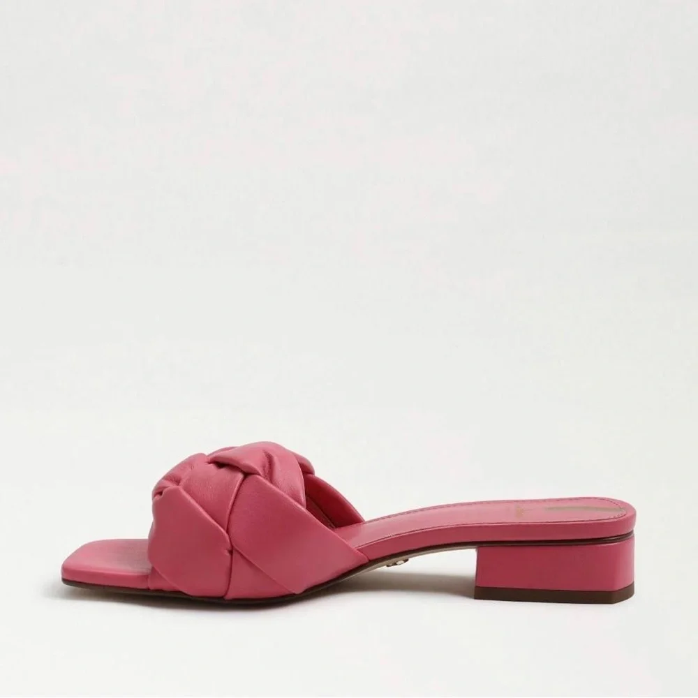 NIB Sam Edelman Dawson Slide Sandal in Carmine Rose - Picture 7 of 9